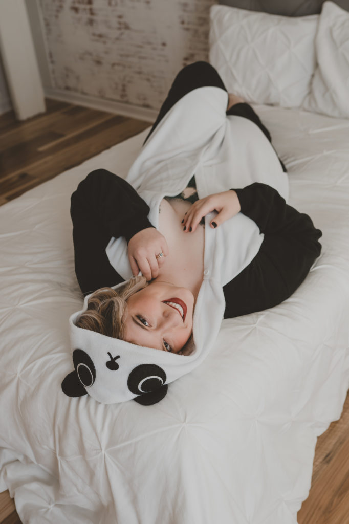 props for your boudoir session panda onesie